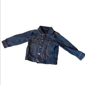 Hanna Andersson embroidered denim jean jacket Size 100= Size 4